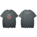 T-shirt oversize grigio antracite con stampa vintage arancione e dettagli logo retrò - 3XL / Verde Scuro