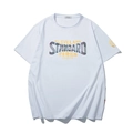T-shirt blanc grande taille pour homme avec imprimé réfléchissant et logo doré au bras - XL / Blanc