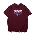 Dunkelrotes Herren T-Shirt in Übergröße mit Create Miracle Graffiti Aufdruck - XL / Weinrot