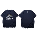 T-shirt oversize bleu foncé avec imprimé ours et vues de face et de dos - XL / Bleu marine