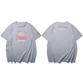 Men's oversized grey t-shirt featuring retro vintage letter print and a casual crew neck - Gray