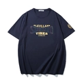 T-shirt oversize blu scuro con stampa lettere Cleveland dorate e iridescenti - XL / Blu Notte