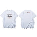 White oversized T-shirt with reflective graphic prints and Major 1981 logo design - White