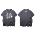 Dark grey oversize bear print T-shirt with yellow lettering and streetwear graphic design - Space Gray