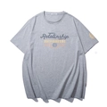 Streetwear grey marl oversized T-shirt with vintage Relationship graphic print - XL / Gray
