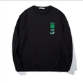 Sweatshirt noir à col rond pour homme avec impression de lettres vertes sur la poitrine - 2XL / Noir (DT52120)