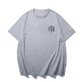 Grey cotton T-shirt with New York print and sleeve logo in a relaxed fit street style - Gray