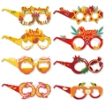 8-teiliges Rosch Haschana Brillen-Set aus Papier mit Motiven von Äpfeln, Honig und Schofar - Rosh Hashanah Fotobrille (8er Pack)