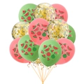Watermelon party balloon set with pink green and gold confetti latex balloons for decor - Style B Gold Confetti (Green+Red)