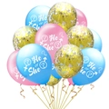 Kit de ballons de révélation de genre rose et bleu avec confettis dorés pour baby shower - 5 Rose + 5 Bleu + 5 Confettis Dorés