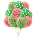 Summer watermelon themed balloon set with pink and green latex balloons for party decor - Style C Green Polka Dots (Green+Red)