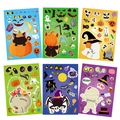 Set van 6 Halloween DIY-stickervellen met pompoen, spook en mummie ontwerpen - Set