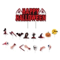 Halloween taarttopper set met bloederige banner en griezelige horror decoratieset - Taarttoppers