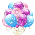 Kit de ballons de révélation de genre avec ballons bleus, roses et confettis pour baby shower - 5 Rose + 5 Bleu + 5 Confettis Rose Rouge
