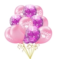 Set di palloncini Bride to be con paillettes oro rosa per decorazioni nuziali - Combinazione Rosa Stampata e Paillettes Rosso Rosa