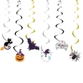 Set di 6 decorazioni a spirale per Halloween con bobine in PVC e ciondoli a cartone animato - Spirali Appese Fronte Retro