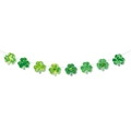 St. Patrick's Day garland with eight assorted green clover patterns and shamrock designs - Shamrock Banner