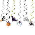 Decorazioni a spirale per Halloween con zucca, fantasma e pipistrello per feste a tema - Decorazioni a Spirale Doppia Faccia