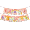 Striscione Two Groovy con margherite retrò e arcobaleno in stile boho per compleanno - Banner