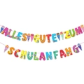 Striscione Alles Gute Zum Schulanfang con icone scolastiche per festa di primo giorno - Striscione Tedesco