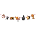 Basketball birthday party garland with paper cutouts of trophies players and whistles - Small Butterfly String