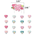 Blumiges Happy Mother's Day Kuchendekoration-Set mit rosa Herz-Picks für die Feier - Kuchenstecker