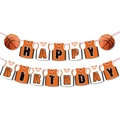 Basketball theme Happy Birthday jersey bunting banner set for sports party decor - Banner