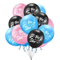 Grappolo di palloncini He or She rosa blu e neri per decorazione festa di genere - Combinazione Rosa Blu Nero / 12 Pollici