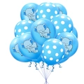 Blue elephant baby shower balloons set with white polka dots for birthday parties - Blue Elephant And Blue Polka Dot