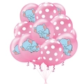 Pink elephant latex balloon set with polka dots for gender reveal baby shower decor - Pink Elephant And Pink Polka Dot