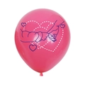 Dettaglio del palloncino in lattice rosa per la festa della mamma con grafica a cuore - Rosa Rosso