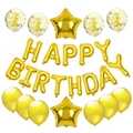 Rosegold Geburtstagsdeko-Set mit Happy Birthday Folienbuchstaben und Sternballons - Gold Set