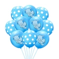 Close-up of elephant and polka dot latex balloons for birthday party decorations - Blue Elephant And Blue Polka Dot