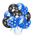 Space themed party balloon set with astronaut and rocket prints for birthday decor - Rocket Astronaut Blue Polka Dot