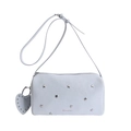 Borsa baguette blu ghiaccio con borchie a stella argentate e ciondolo a cuore elegante - Blu