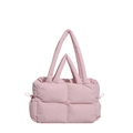 Stylische gesteppte Puffer-Tasche in Rosa mit weichem gepolstertem Griff und Kordelzug - Rosa