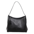 Classica borsa tote in pelle nera dal design minimalista con tracolla singola fissa - Nero