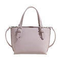 Bolso tote lila con textura litchi y correa de hombro desmontable en estilo bandolera - Púrpura Ahumado