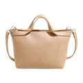Bolso bandolera beige minimalista en cuero sintético mate con correa ajustable para uso diario - Caqui
