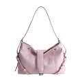 Borsa tote rosa minimalista in ecopelle testurizzata con dettaglio di fibbia metallica - Rosa