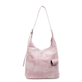 Rosafarbene Hobo-Tasche mit geometrischem Muster, verstellbarem Gurt und kleinem Beutel - Rosa