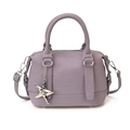 Sac bowling épuré en cuir PU violet clair mat avec breloque étoile et détails argentés - Avec Pendentif / Violet