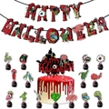Kit decorazioni Halloween con striscione zombie e topper per torte a tema horror party - Banner E Cake Topper