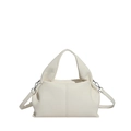 Off-white pebbled leather dumpling bag with top handle and adjustable shoulder strap - Off White