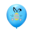 Blauer Osterballon aus Latex mit Hasenohren und bunten Eiern für die Partydekoration - 12 Zoll / Blau