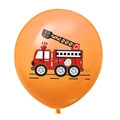 Orange 12-inch fire truck latex balloon for kids' birthday fire rescue theme party decoration - Orange