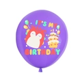 Palloncino viola Squishmallows con riccio e torta di compleanno per decorazioni di feste - Motivo Riccio Cartone Animato / Viola
