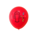 Roter Latexballon mit Hydrantenmotiv für die Dekoration der Feuerwehrmann-Geburtstagsparty - Hydrantenmuster (Rot)