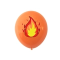 Orangefarbener Feuerwehrauto Latexballon mit Flammenaufdruck für die Partydekoration - Flammen Muster (Feuer Orangener Ballon) / Orange