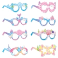 Set di 8 occhiali da festa a tema sirena in carta con conchiglie e stelle marine per bimbi - Set Multi-Stile Serie Oceano / Occhiali fotografici stile A